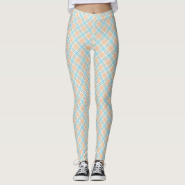 Vista frontal e traseira de leggings com um padrão