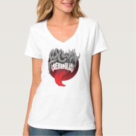 Vista frontal e traseira de uma camiseta branca co