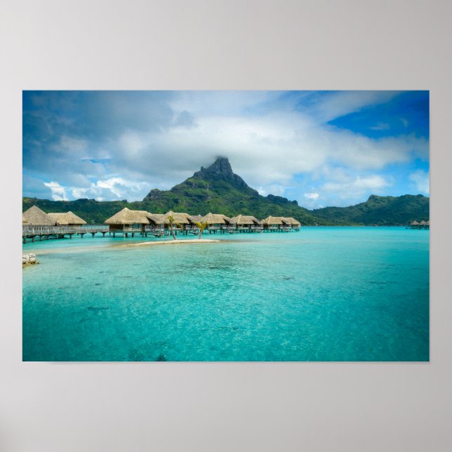 Vista na poster da ilha Bora Bora (Frente)