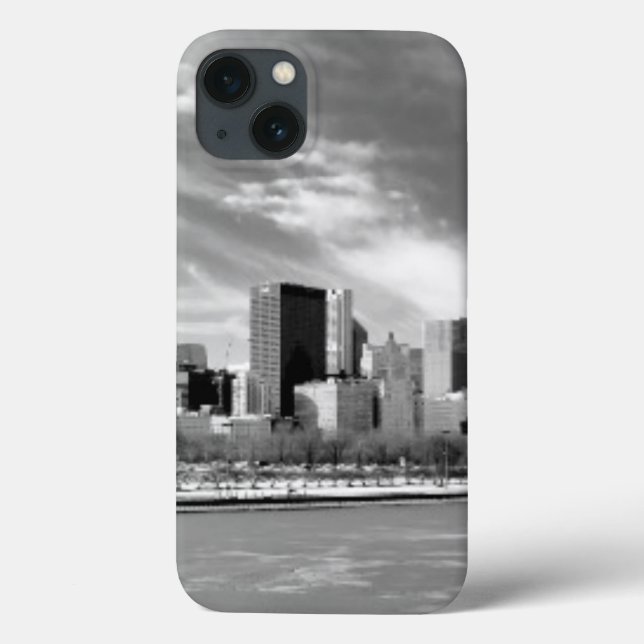Vista panorâmica da skyline de Chicago no inverno (Verso)