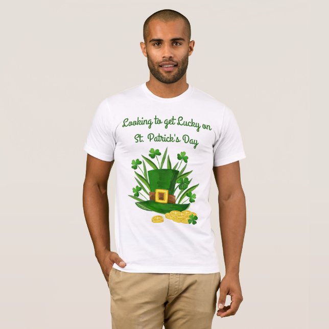 Vista para obter o t-shirt do dia de St Patrick (Frente Completa)