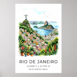 Vista Tropical Rio Impressão Artística, Cristo Red