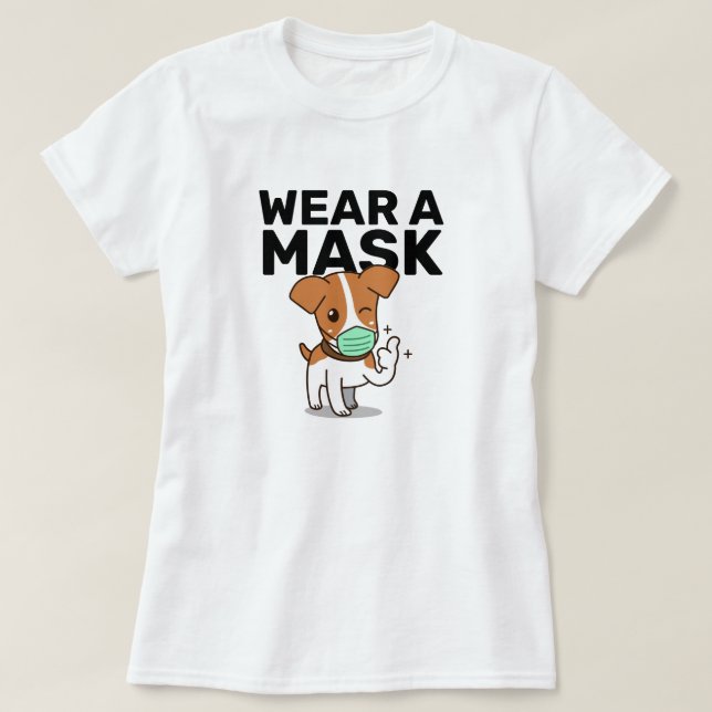 Vista uma camiseta Cachorro Máscara (Frente do Design)