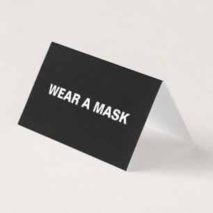 Vista uma máscara, sinal preto branco minimalista