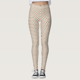 Vistas frontal e traseira de leggings com um padrã