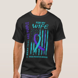 Visto Teal e Purple Suicida Sensibilização Camisa