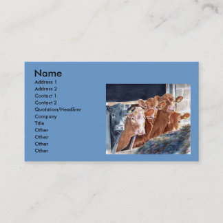 Vitelas em cartões de visitas da refeição matinal