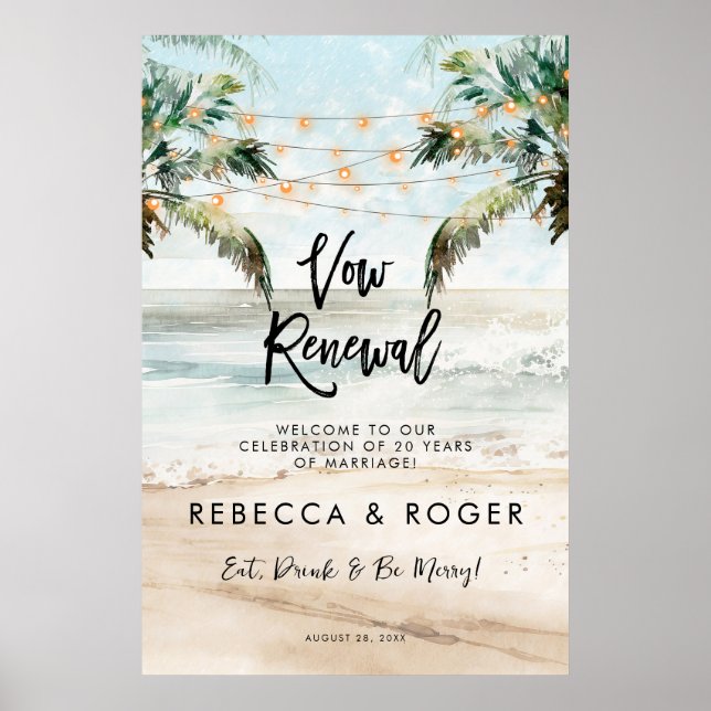 vitória de praia festa de boas-vindas poster (Frente)