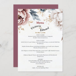 Vitoriano Peony Luxe Menu Cartão 5"x7"