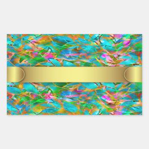 Vitral abstrato floral da etiqueta