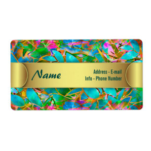 Vitral abstrato floral da etiqueta