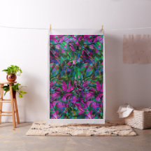 Vitral abstrato floral do tecido