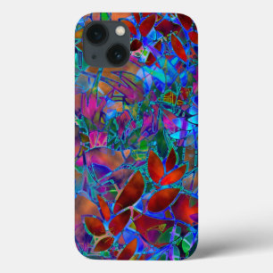 vitral abstrato floral resistente do caso do