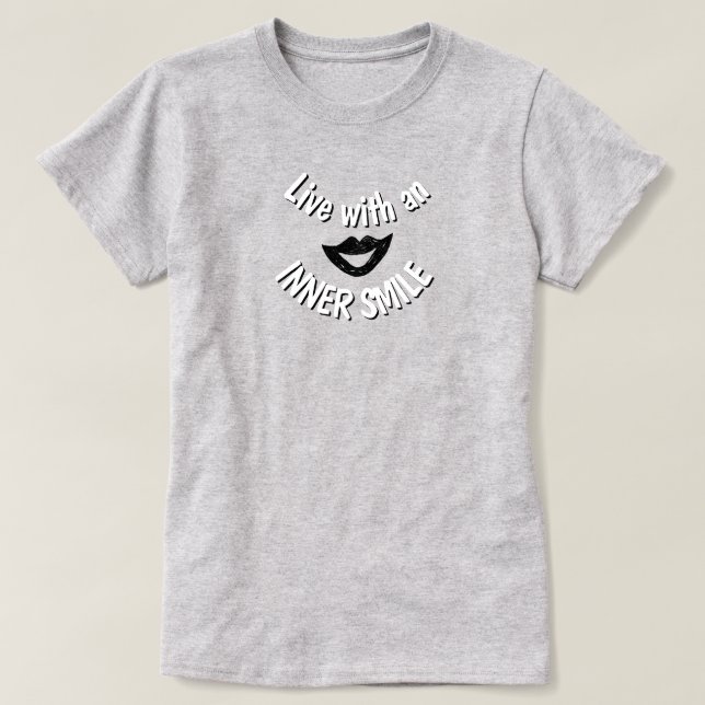 Viva com um T-Shirt Sorriso Interior (Frente do Design)
