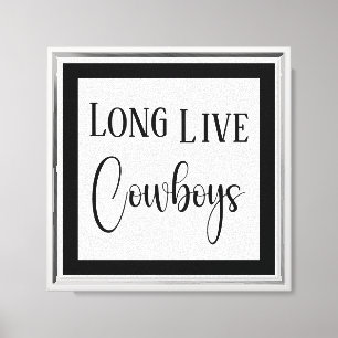 Viva Cowboys Preto em Branco Impressão em Tela