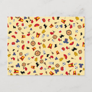 Viva España - cartão postal com elementos cultur