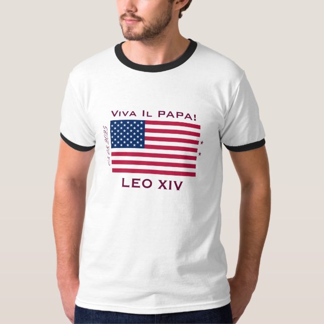 Viva Il Papa LEO XIV Ringer T-Shirt (Frente)
