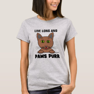 Viva Longo e PAWS PURR Camiseta Divertida de Gato