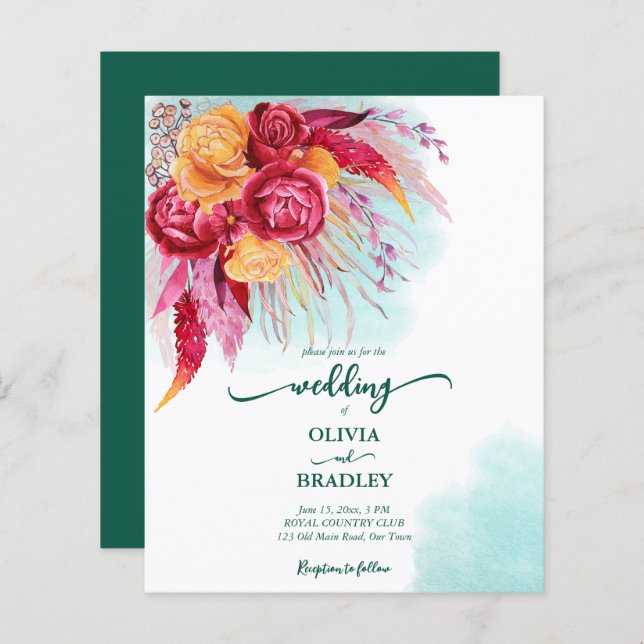 Viva magenta burgundy rosa orçamento laranja (Frente/Verso)