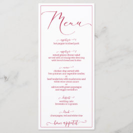 Viva magenta script elegante menu de script