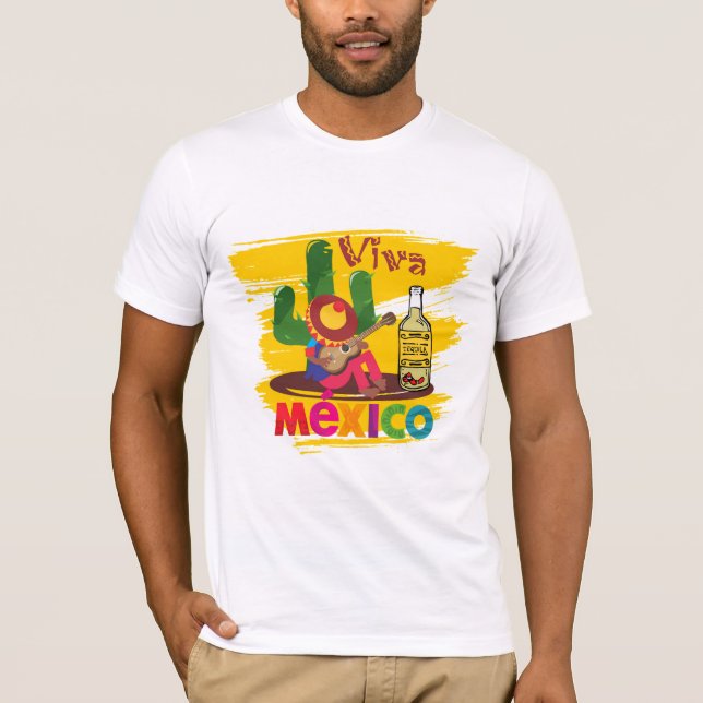 Viva Mexico T-Shirt com Tequila (Frente)