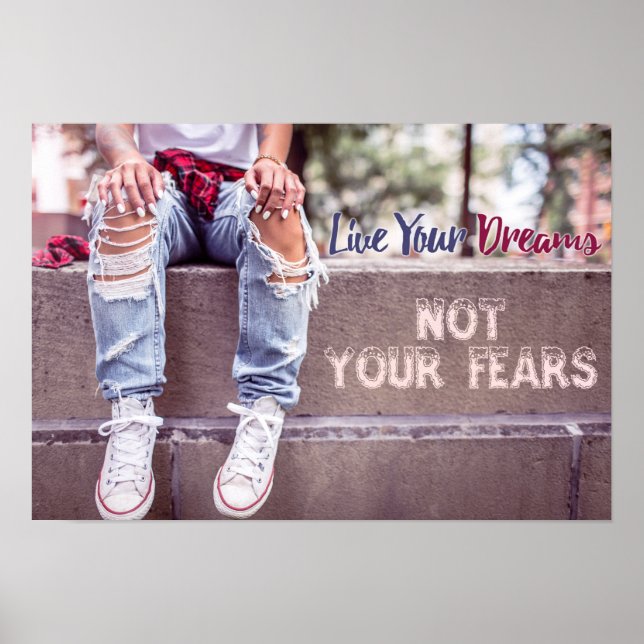 Viva o seu poster motivacional de Sonhos (Frente)