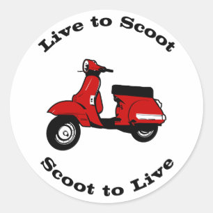 Viva para scoot em volta da etiqueta
