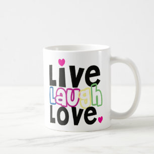Vive a caneca de café do amor do riso