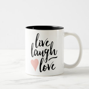 Vive a caneca de café do amor do riso
