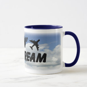 Vivendo a caneca azul ideal das nuvens