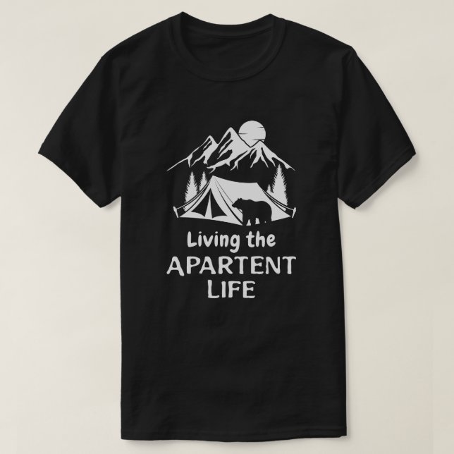 Vivendo a T-Shirt da tenda (Frente do Design)