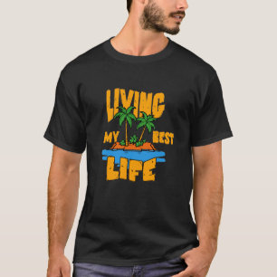 Vivendo minha melhor vida em T-Shirt Tropical
