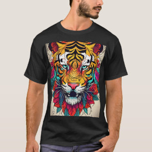 Vivid Tiger Majestade Bold Colorful T-Shirt Design