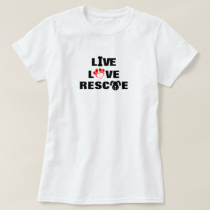 Vivo, amor, salvamento persegue o t-shirt básico