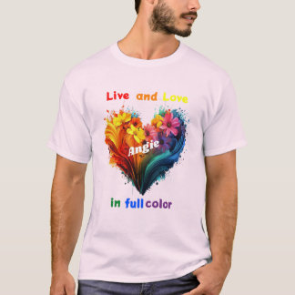 Vivo E Amor Em T-Shirt Colorido De Cheio