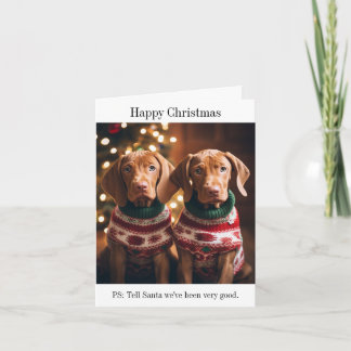 Vizla Húngara Puppies Cartão de Natal