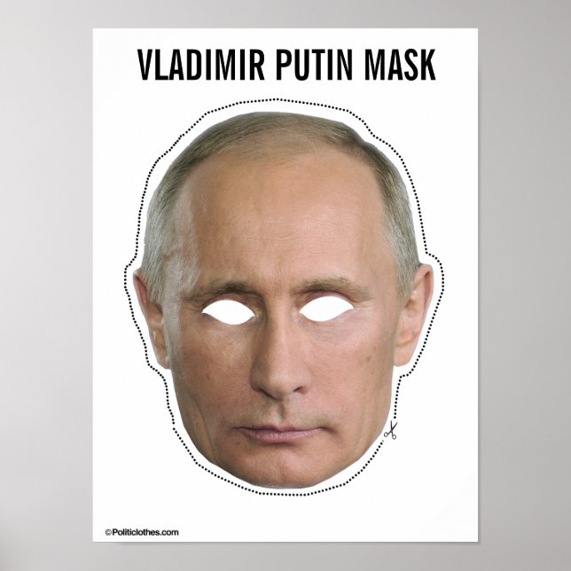 Vladimir Putin Mask Cutout Poster (Frente)