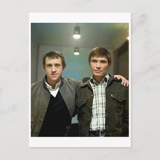 Vladimir Vysotsky e Ivan Bortnik. Cartão postal (Frente)