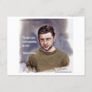 Vladimir Zelensky & Munição Citação Cartão Postal