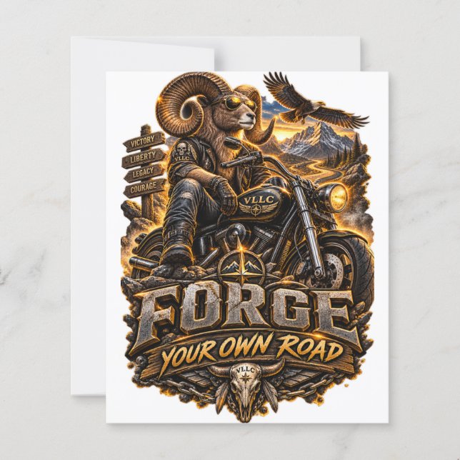 VLLC Forge Your Own Road Motorcycle Biker Skeleton (Frente)