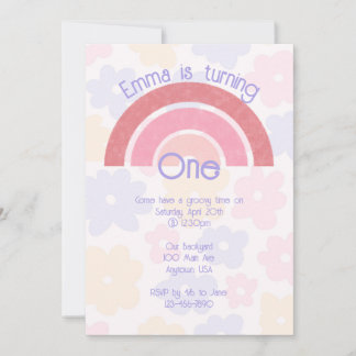 Voadora Boho Rainbow Convite de Aniversário