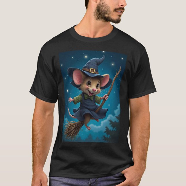 Voadora – Camisa Witch Mouse Halloween TinyFur (Frente)
