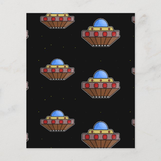 Voando ufo no espaço preto (Frente)