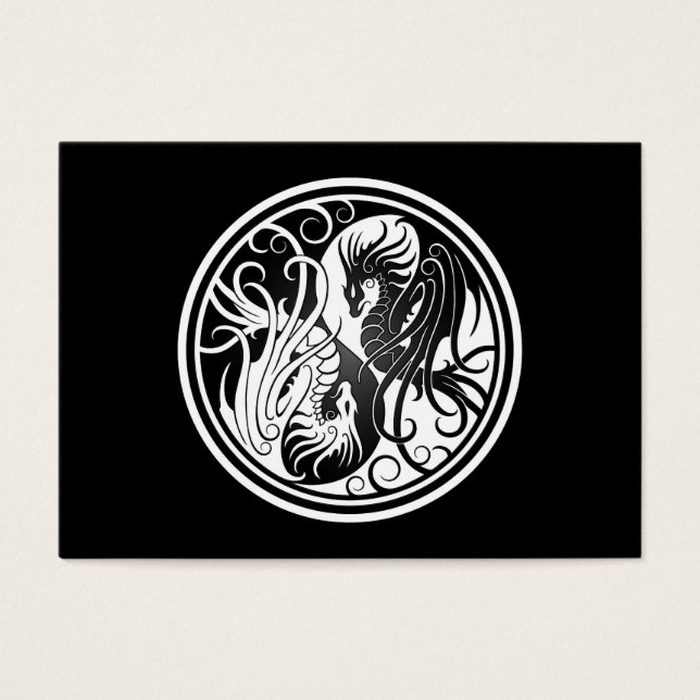 Voando Yin Yang Dragon - preto e branco (Frente)
