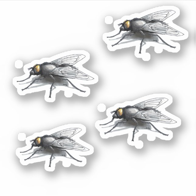 Voar Buddy 4 pequenos adesivos de contorno (Frente)