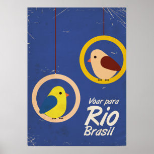 Voar para o Rio, Brasil - poster de viagens versã