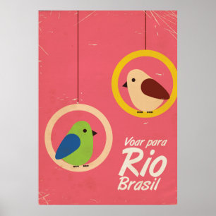 Voar para o Rio, poster de viagens Brasil.