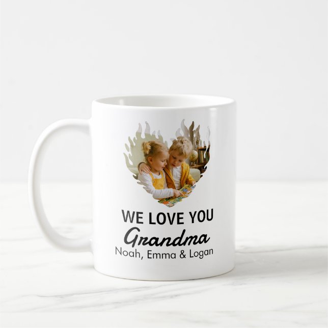 Você Ama Avó Coração Foto Caneca de Café (Esquerda)