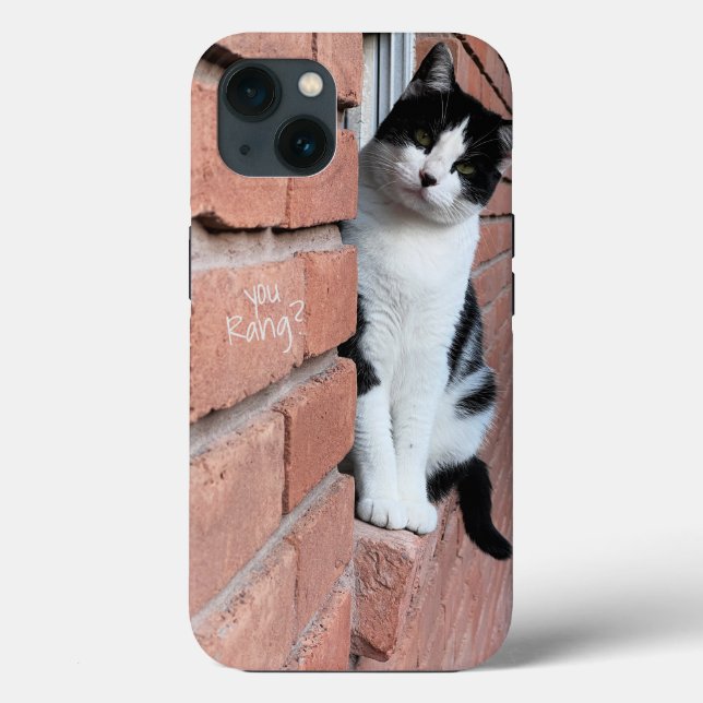 Você Cantou? Gato Preto/Branco na Janela Brick (Verso)