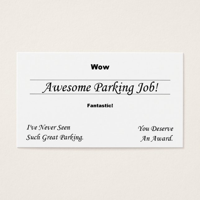 Você Cheira A Estacionar (Frente)